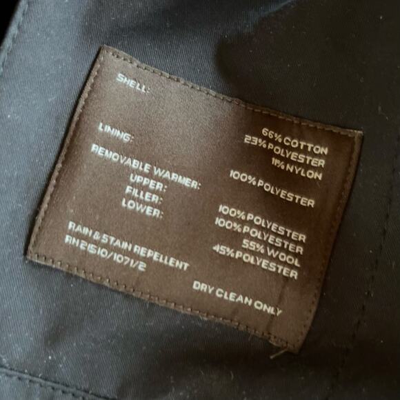 Joseph Abboud Trench Coat Black Macon Wool Lining Convertible - Picture 11 of 14